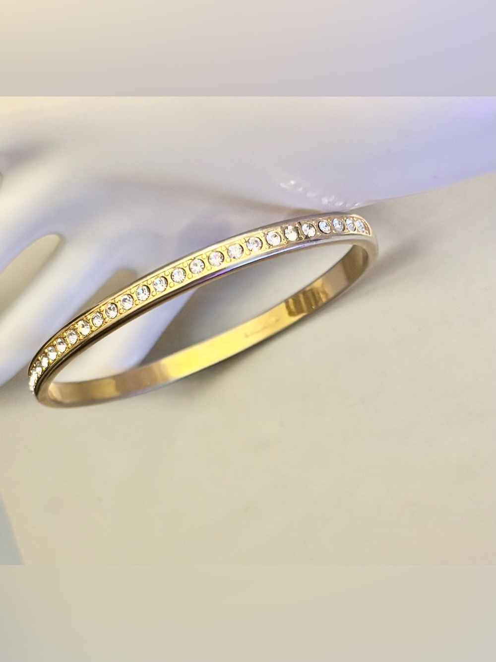 Monet signed Rhinestone Bangle - Picture 7 of 7
